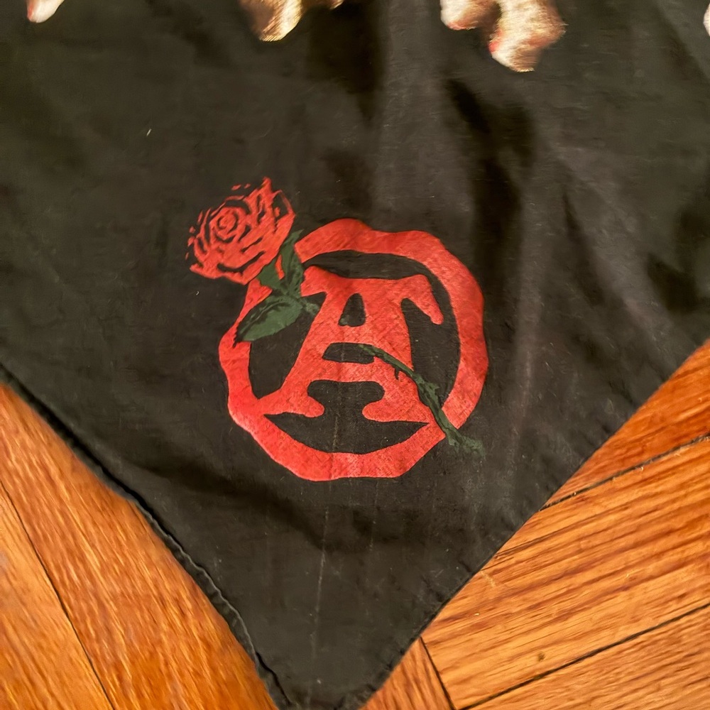 Black Bandana with Red Rose Alchemy Jewelry Vintage bandana